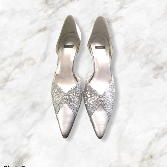 stuart weitzman silver heels